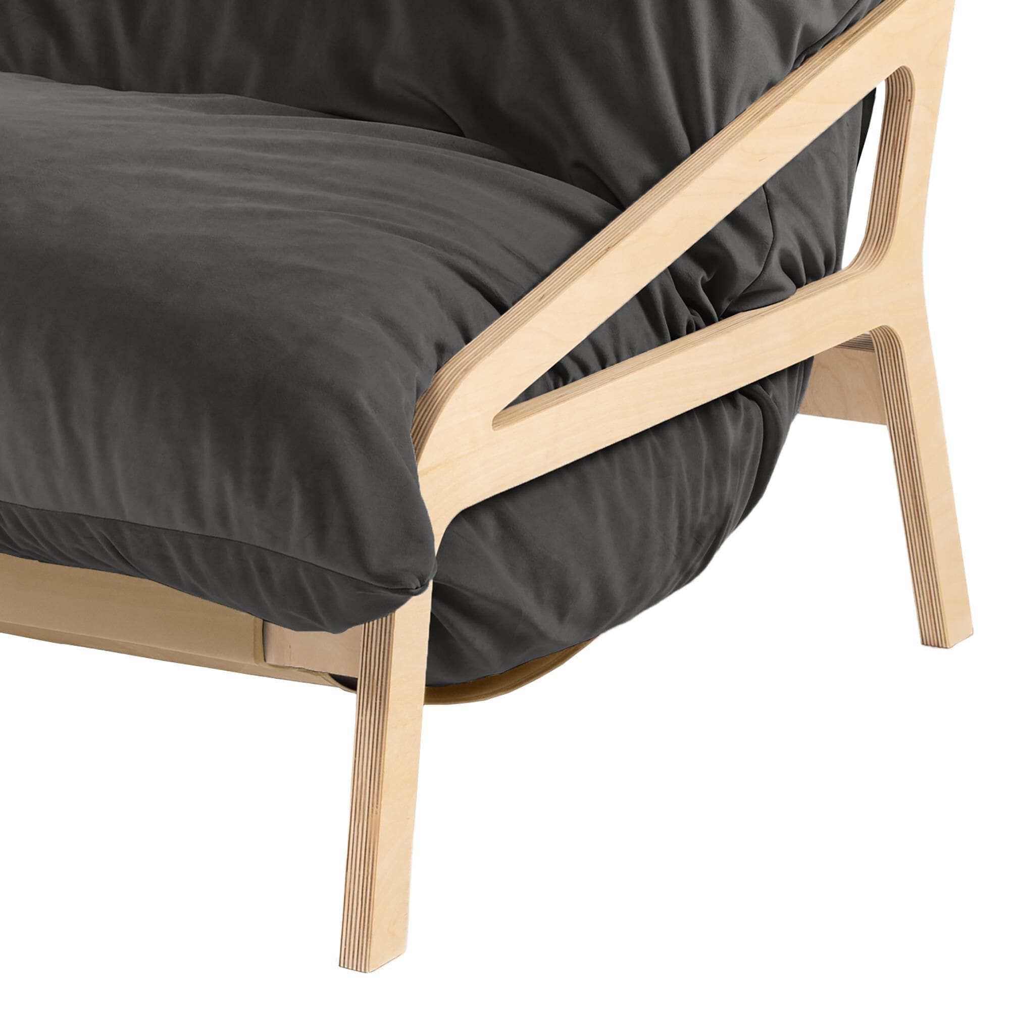 Jaxx Saxx Lush Velvet Bean Bag Lounge Chair in Black