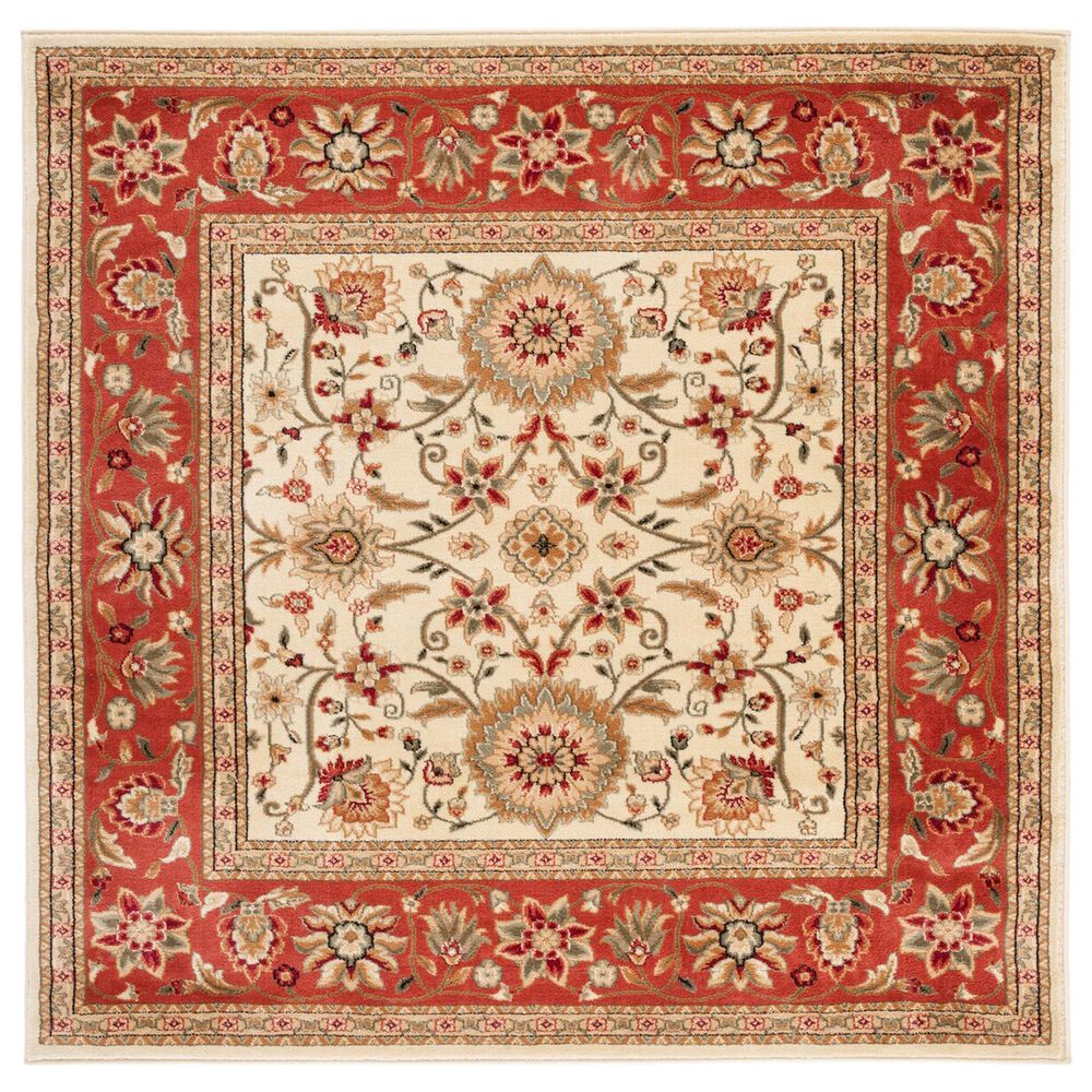 Safavieh Lyndhurst LNH212 8" Square Ivory and Rust Area Rug, , large
