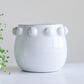 Creative Coop Round Terra-Cotta Planter with Raised Dots Design in White, , large