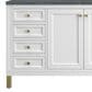 James Martin Vanities Chicago 60" Single Bathroom Vanity in Glossy White with 3 cm Parisien Bleu Quartz Top and Rectangular Sink, , large