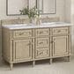 James Martin Vanities Lorelai 60" Double Vanity in Whitewashed Oak with 3 cm Carrara White Marble Top, , large