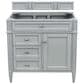 James Martin Vanities Brittany 36" Single Bathroom Vanity in Urban Gray with 3 cm Lime Delight Quartz Top and Rectangular Sink, , large