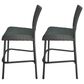 Hearth and Haven Outdoor Rattan Armless Barstool in Grey (Set of 2), , large