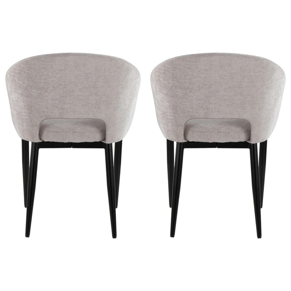 LumiSource Renee Upholstered Contemporary Chair in Black Metal and Silver Fabric by LumiSource, , large
