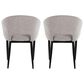 LumiSource Renee Upholstered Contemporary Chair in Black Metal and Silver Fabric by LumiSource, , large