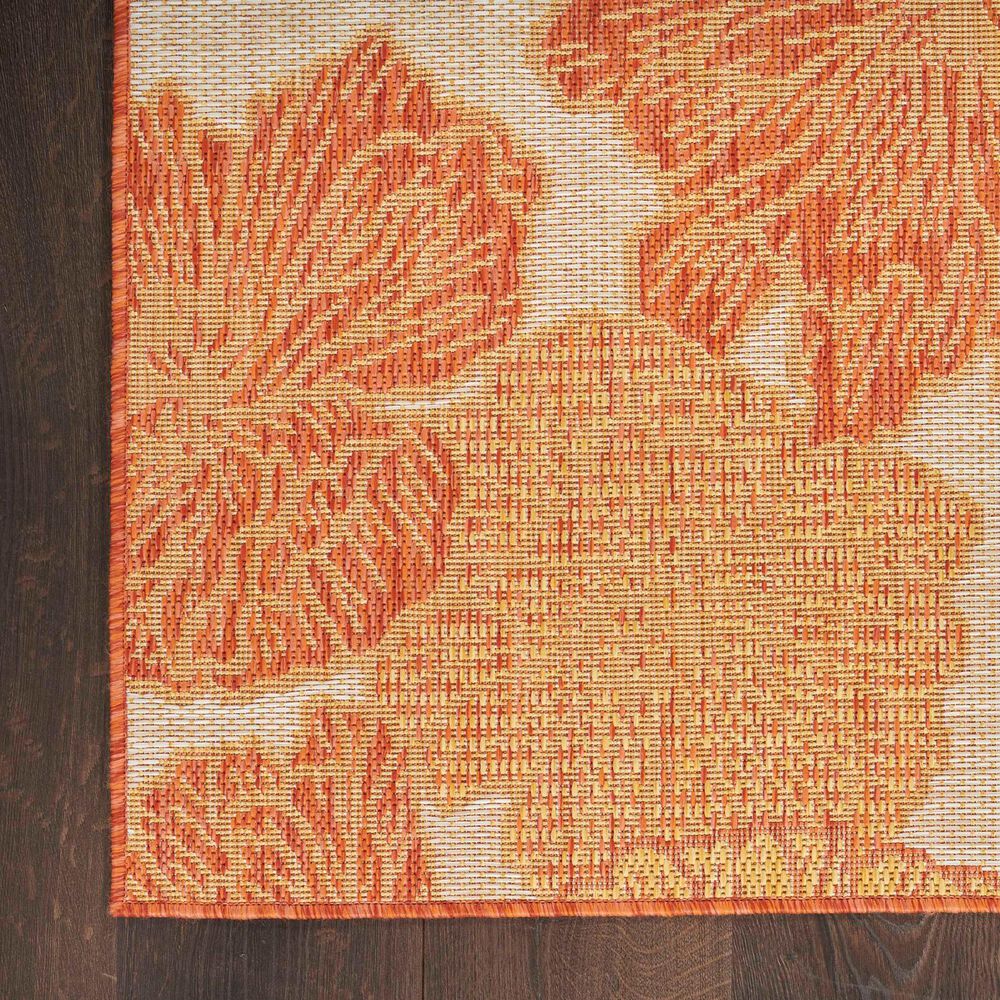 Nourison Garden Oasis Floral Coral 3&#39; x 5&#39; Indoor/Outdoor Area Rug, , large