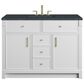 James Martin Bellshire 48" Single Bathroom Vanity in Bright White with 3 cm Charcoal Soapstone Silestone Top and Rectangular Sink, , large