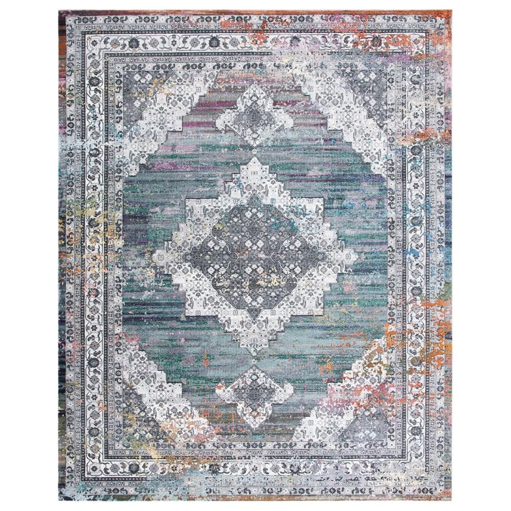Safavieh Aria ARA201M 8" x 10" Ivory and Blue Area Rug, , large