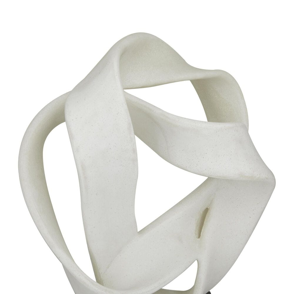 Maple and Jade 17&quot; Decorative Sculpture in Matte White and Black, , large