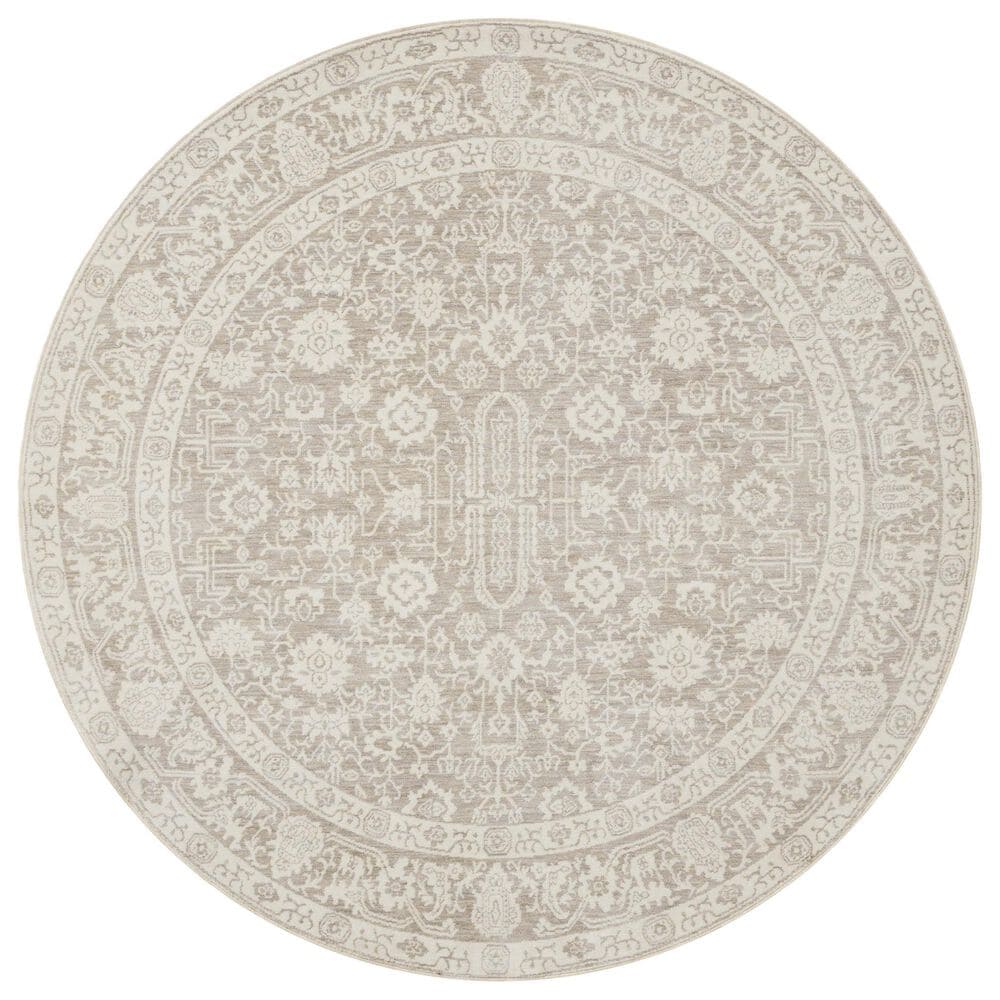 Amber Lewis x Loloi Zuma 3" Round Sand and Stone Area Rug, , large