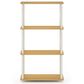 HOMLUX Turn-N-Tube 4-Tier Multipurpose Shelf Display Rack in Beech and White, , large