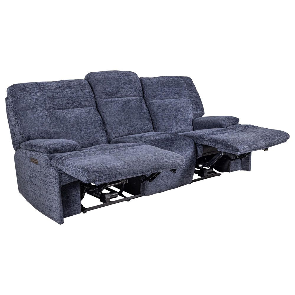 Oxford Furniture Reclining Sofa in Lucie Midnight with Power Headrest, , large
