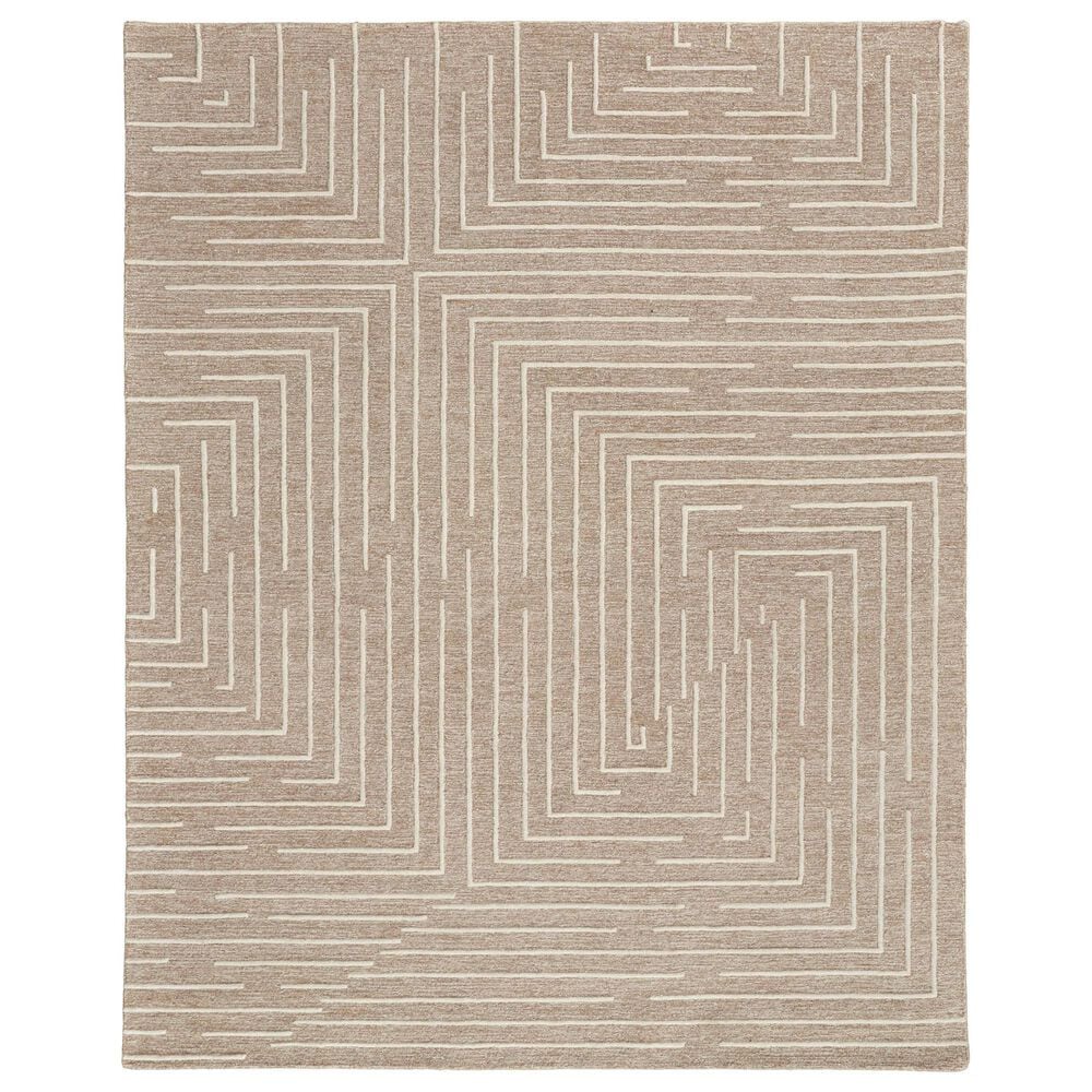 Feizy Fenner 12" x 15" Beige and Ivory Area Rug, , large