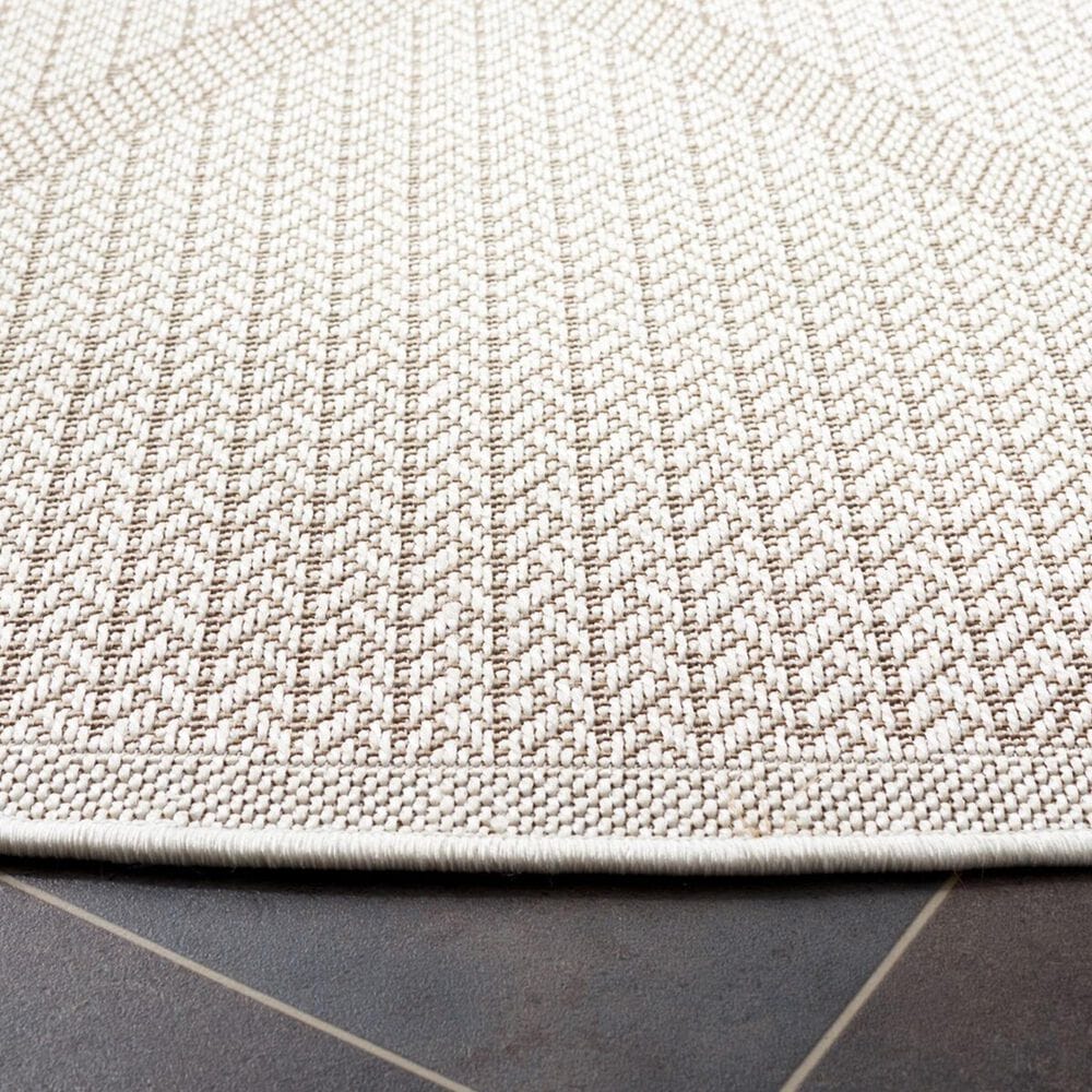 Safavieh Bermuda 5&#39; Round Cream and Beige Indoor/Outdoor Area Performance Rug, , large
