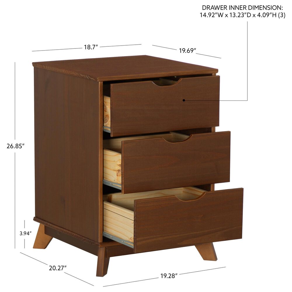 Linon Home Decor Polly 3-Drawer Nightstand in Walnut, , large