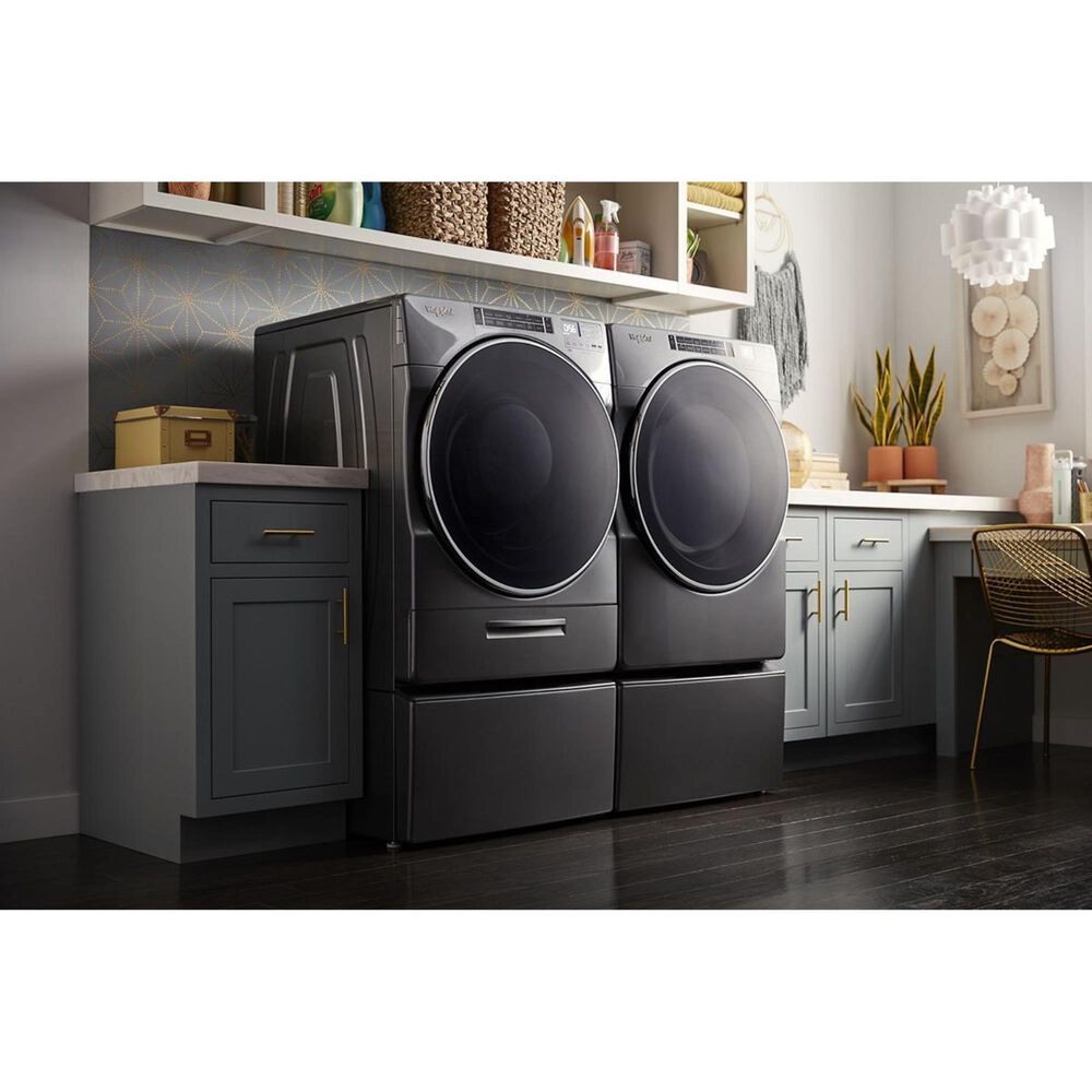 Whirlpool 5.0 Cu. Ft. Front Load Washer and 7.4 Cu. Ft. Gas Dryer Pair in Chrome Shadow, , large