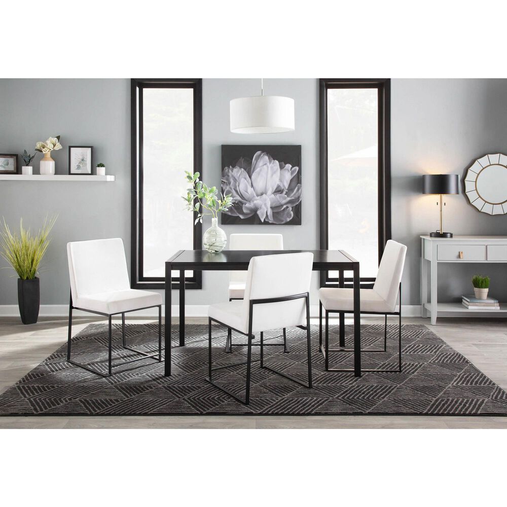 Lumisource Fuji Side Chair with White Cushion in Black &#40;Set of 2&#41;, , large
