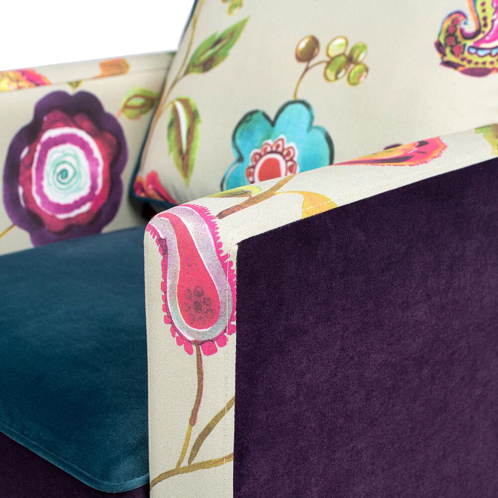 Jennifer Taylor Home Mamba Accent Chair in Satin Teal, Purple and Multicolor, , large