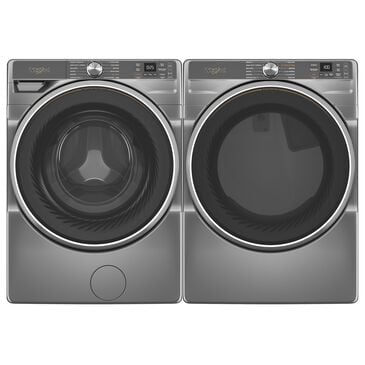Whirlpool 5.0 Cu. Ft. Smart Front Load Washer and 7.4 Cu. Ft. Smart Electric Dryer Laundry Pair in Radiant Silver, , large