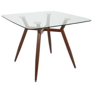 Lumisource Clara Dining Table in Clear/Walnut, , large