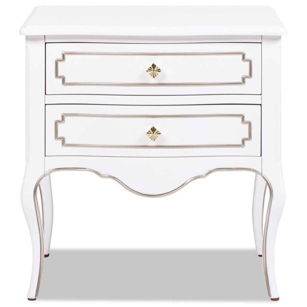 Jennifer Taylor Home Court Side Table in Soft White and Gold, , large