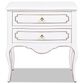 Jennifer Taylor Home Court Side Table in Soft White and Gold, , large
