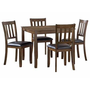 Homelegance Faust 5-Piece Square Dining Set in Charcoal Brown, , large