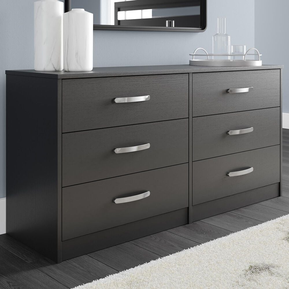 Ashley Finch 6-Drawer Dresser in Black, , large