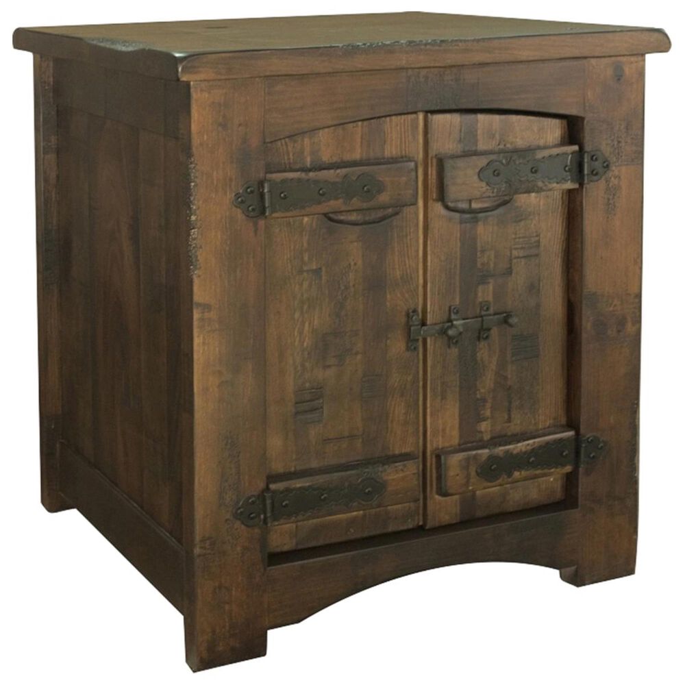 Fallridge Mezcal End Table in Distressed Brown Stain, , large