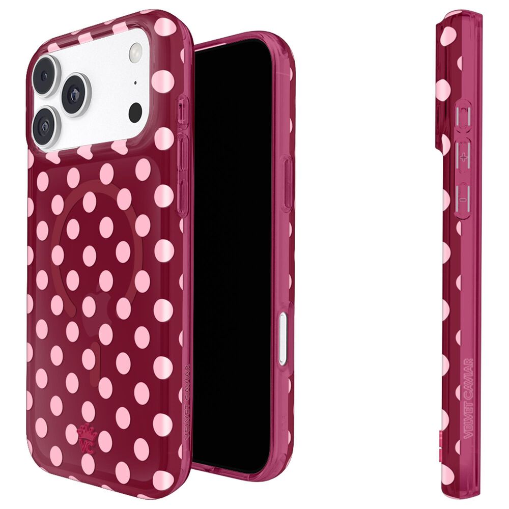 Velvet Caviar MagSafe Case for Apple iPhone 18 Pro Max/17 Pro Max in Raspberry Polka Dot, , large