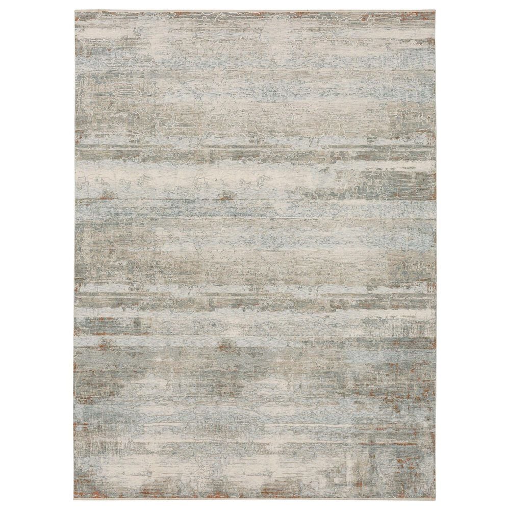 Karastan Solitude Silk Road 7"10" x 10"3" Cream Dark Grey Area Rug, , large