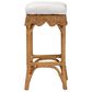 Baxton Studio Muy Scallop Rattan Bar Stool in Honey, , large