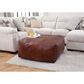 Forma & Co Wellington Leather Pouf in Brown, , large