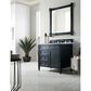 James Martin Vanities Brittany 36" Single Bathroom Vanity in Black Onyx with 3 cm Carrara White Marble Top and Rectangle Sink, , large
