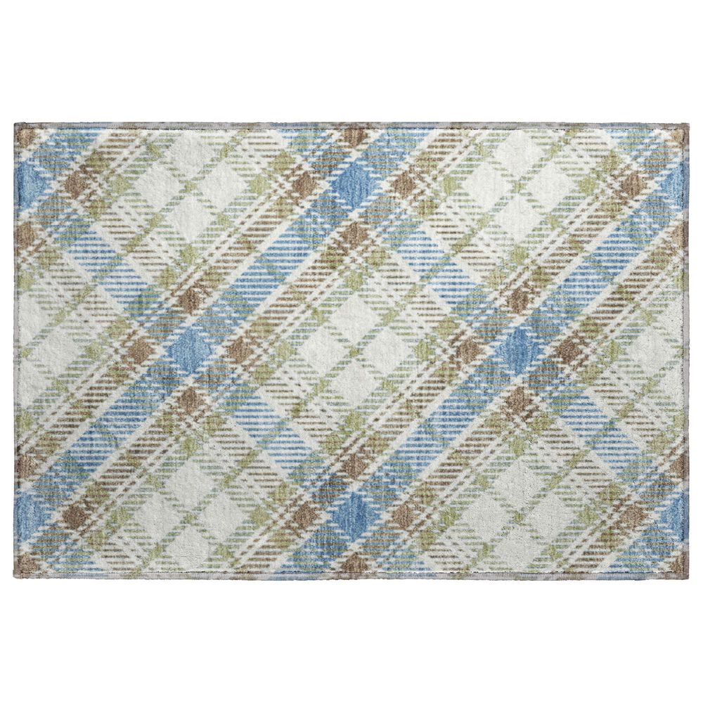 Dalyn Rug Company Soft Essentials Plaid Blue 2"6" x 3"10" Indoor/Outdoor Area Rug, , large