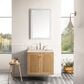 James Martin Vanities Laurent 30" Single Bathroom Vanity in Light Natural Oak with 3 cm Eternal Marfil Quartz Top and Rectangular Sink, , large