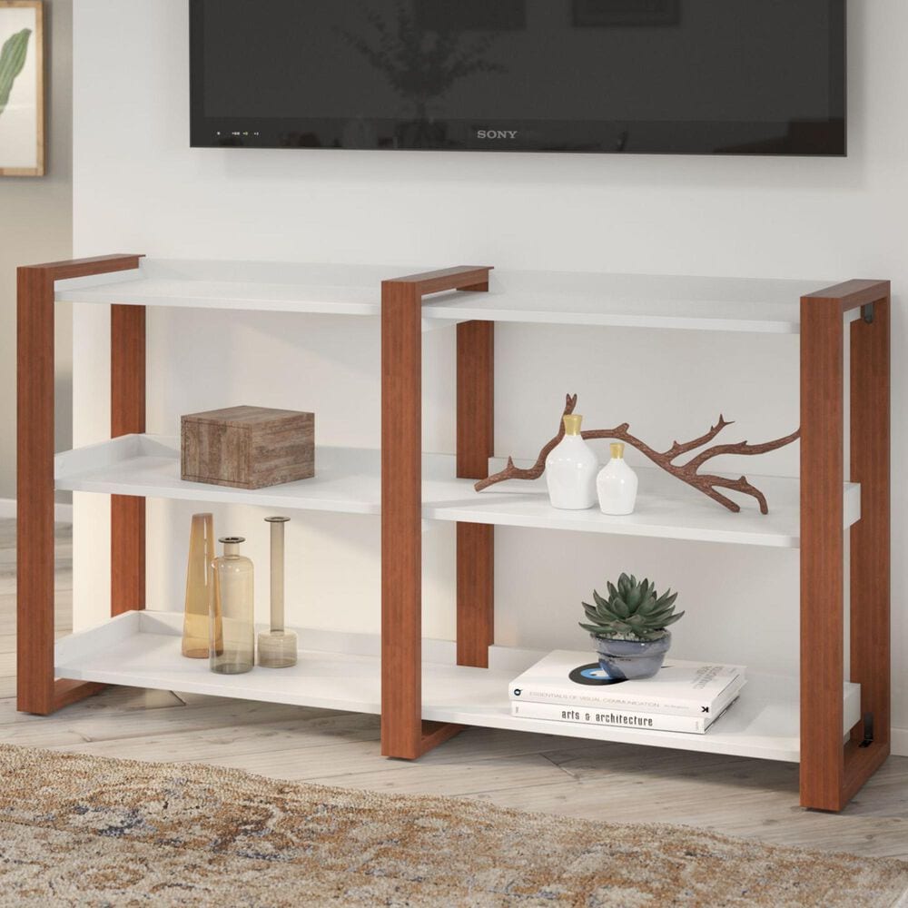 Bush Voss Console Table with Shelves in Cotton White, , large