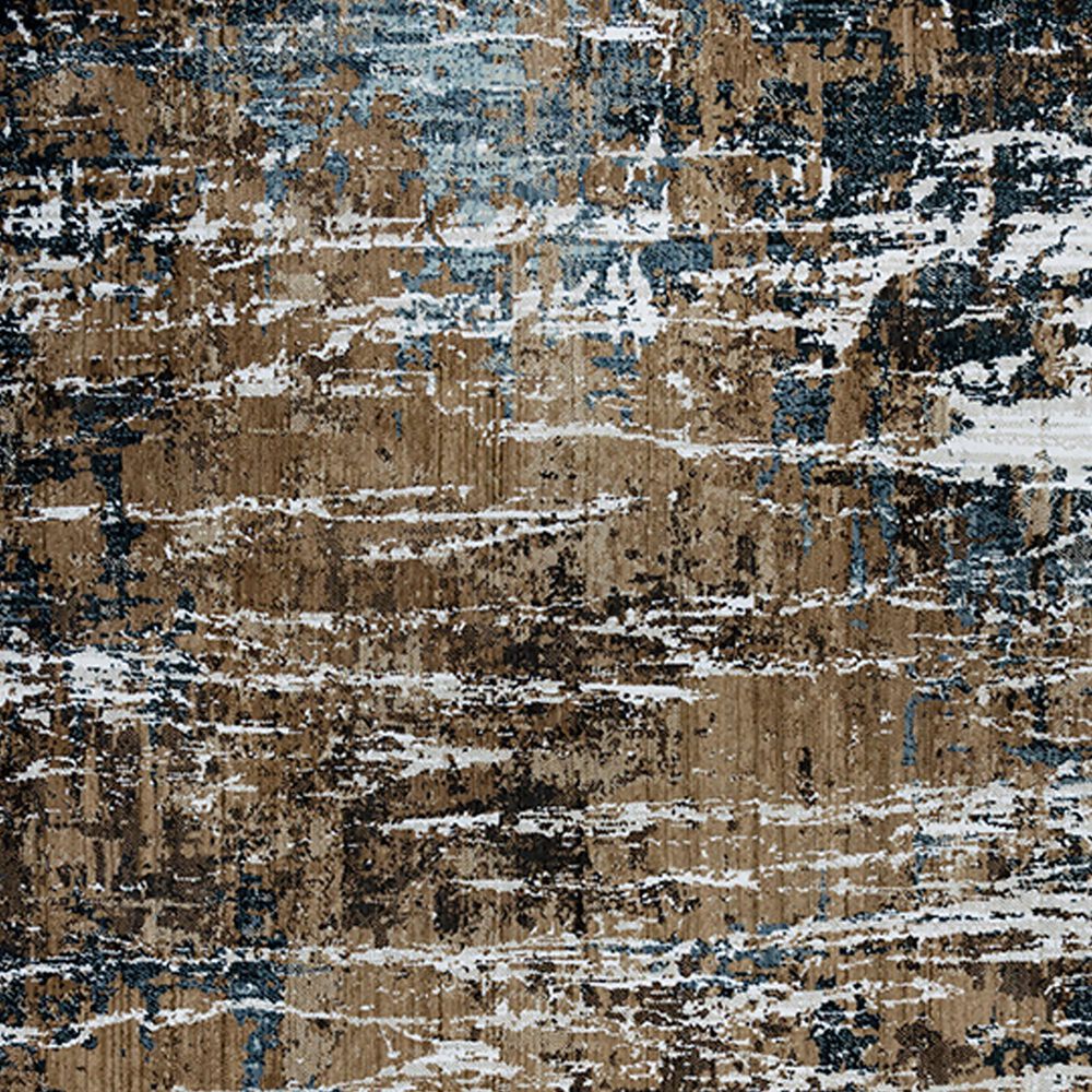 RIZZY Elite 10&#39; x 13&#39; Brown, Grey and Denim Area Rug, , large