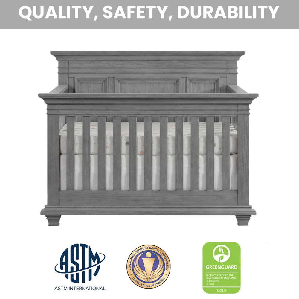 Oxford Baby Weston 2-Piece Crib and Dresser Nursery Set in Dusk Gray, , large