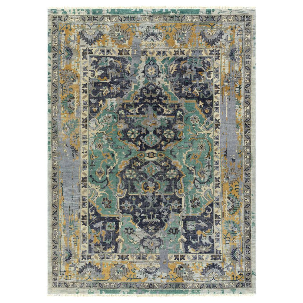 Surya Festival 2" x 3" Denim, Ink Blue, Teal, Tan and Ivory Area Rug, , large