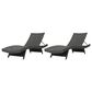 Hearth and Haven Salem PE Wicker Chaise Lounge in Grey (Set of 2), , large