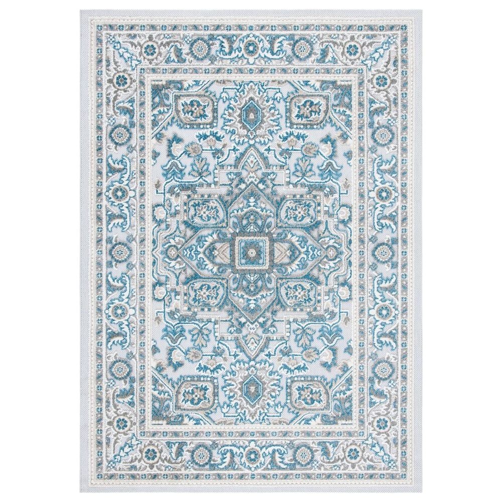 Safavieh Cabana CBN680N 4"5" x 6"5" Navy and Grey Indoor/Outdoor Area Performance Rug, , large