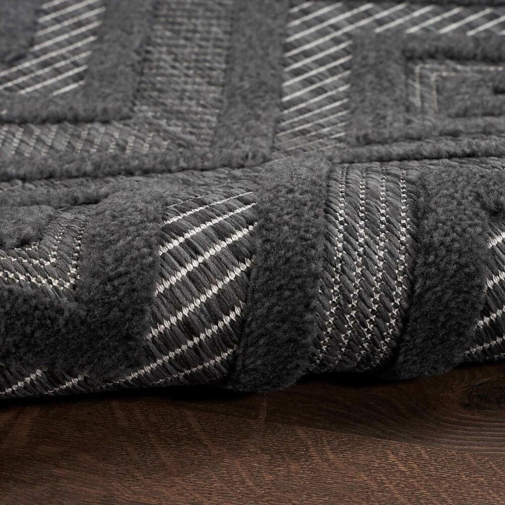 Nourison Versatile 4&#39; x 6&#39; Charcoal and Black Indoor/Outdoor Area Rug, , large