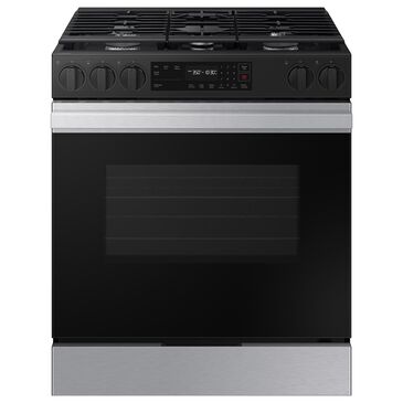 Samsung Bespoke Bespoke 6.0 Cu. Ft. Smart Slide-In Gas Range with 17K BTU Power Burner in Stainless Steel, , large