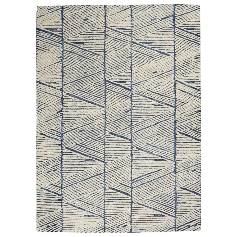 Nourison Colorado 3"9" x 5"9" White and Blue Area Rug, , large