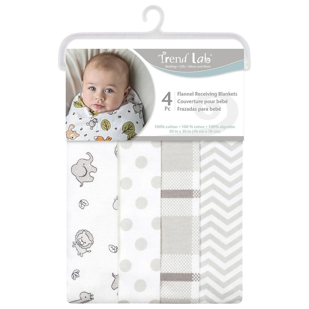 Trend Labs Safari 4-Piece Blanket Set in White, , large