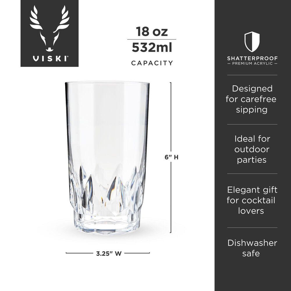 True Shatterproof Acrylic Highball Tumbler in Clear &#40;Set of 4&#41;, , large