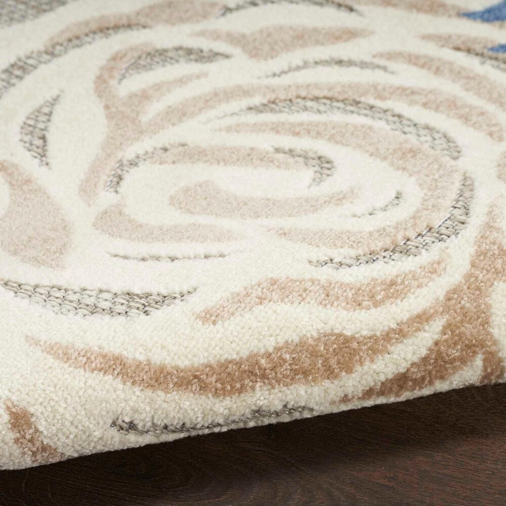 Nourison Aloha ALH32 6&#39; x 9&#39; Blue and Grey Indoor/Outdoor Area Rug, , large