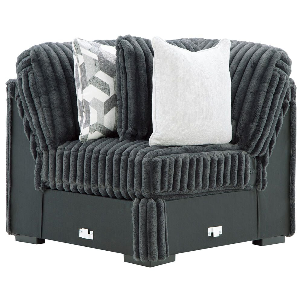 Ashley Midnight-Madness 4-Piece Right Facing Sectional with Chaise in Gunmetal, , large