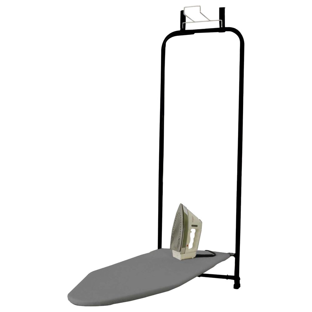 Household Essentials Over the Door Ironing Board with Padded Board Cover in Matte Black, , large